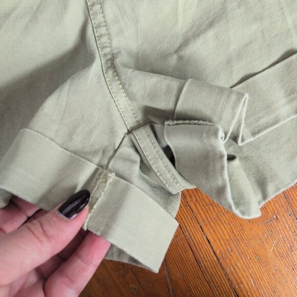 ASOS High Waisted Paperbag Light Green Shorts - Picture 9 of 15